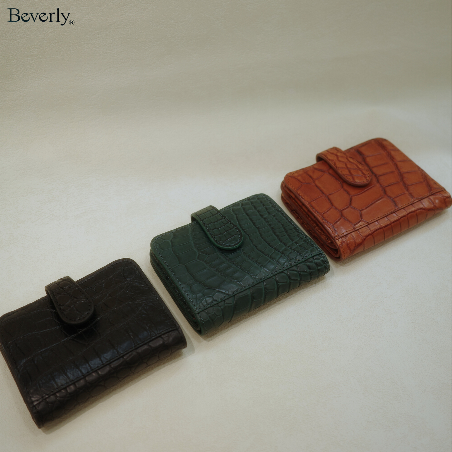 Trifold wallet in Crocodile Leather