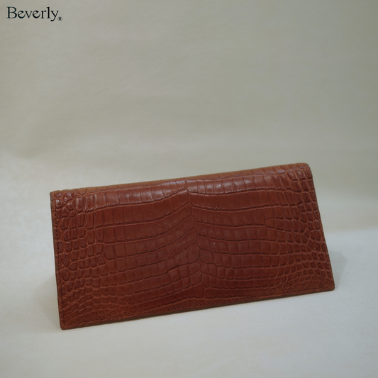 Long Horizontal Wallet in Crocodile Leather