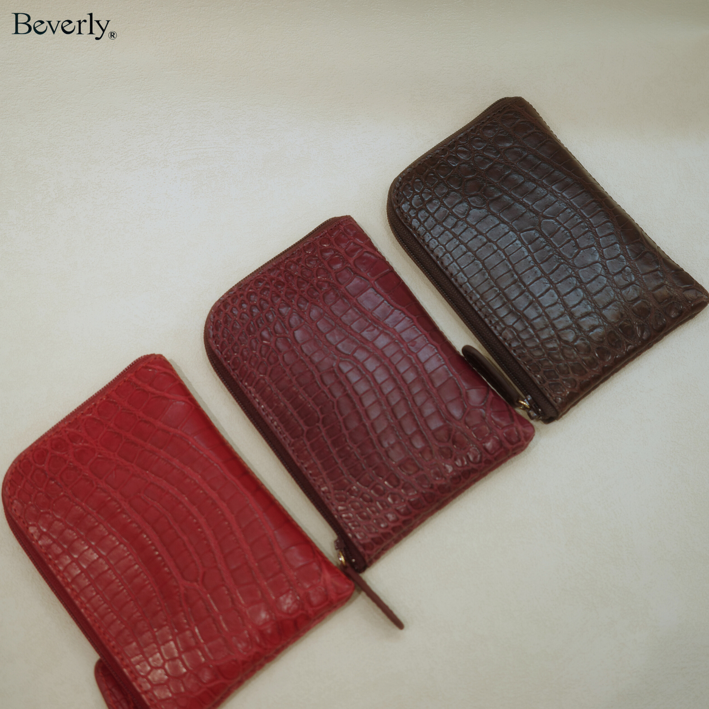 A202 BMW,BMWF Zipped Card Holder in Crocodile Leather