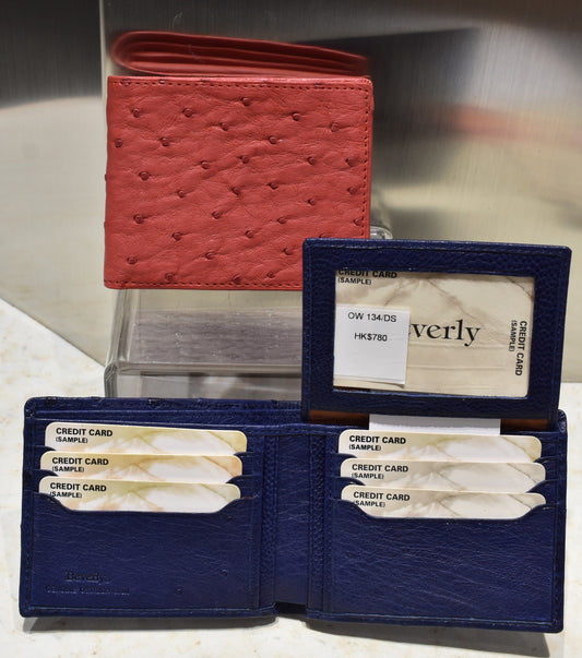 134D.S Bifold Wallet in Ostrich Leather