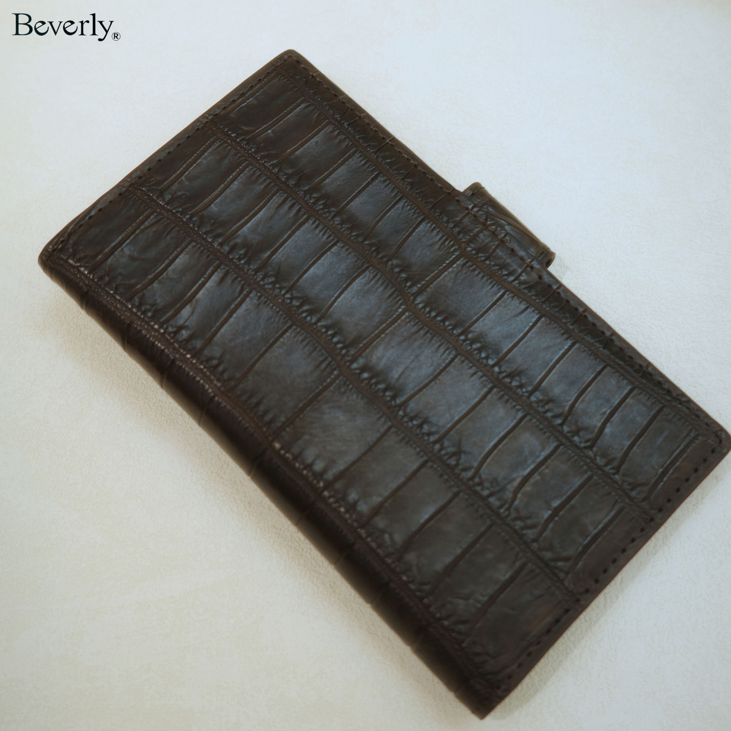 Long Card Holder in Crocodile Leather