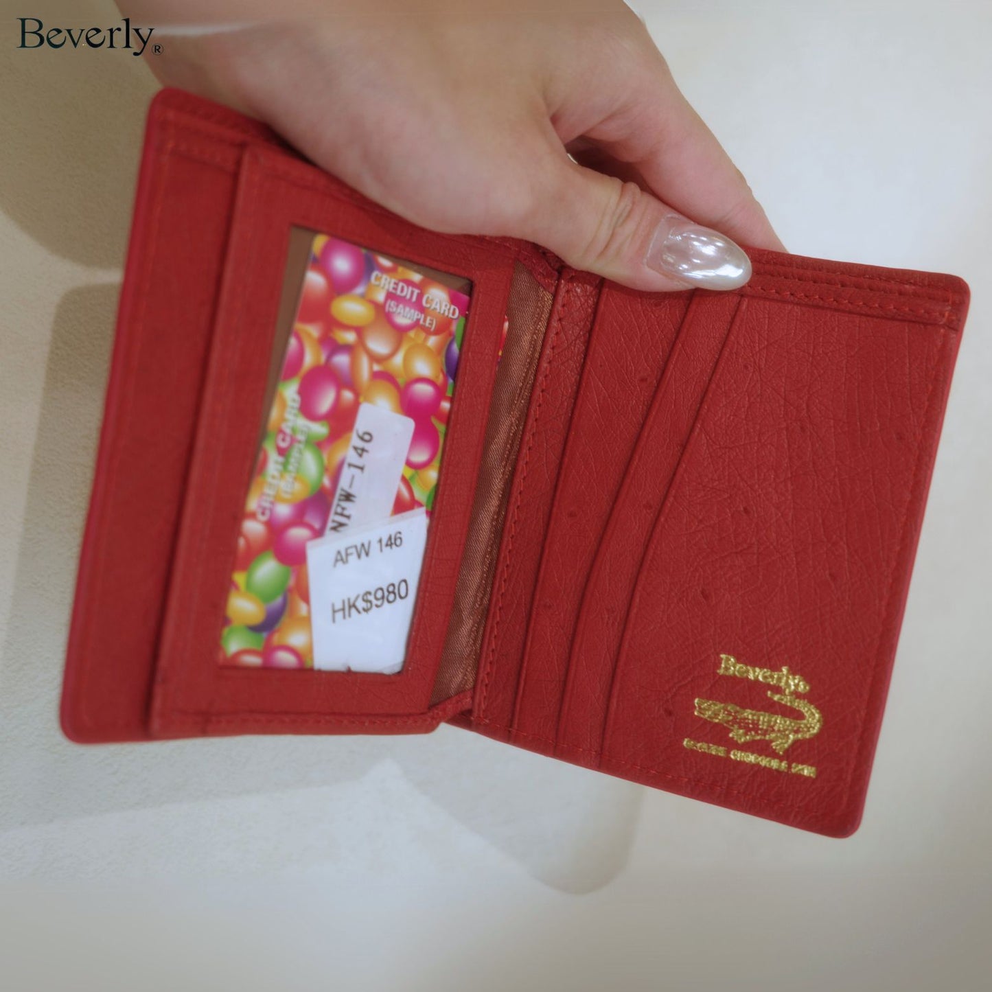 Bifold Card Wallet in Crocodile Leather