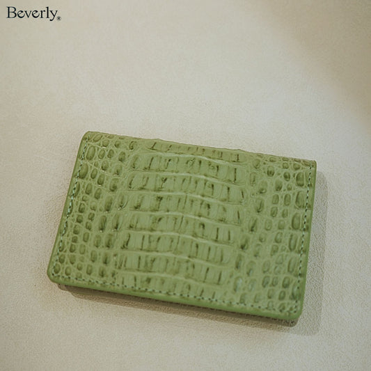 Bifold Card Wallet in Crocodile Leather