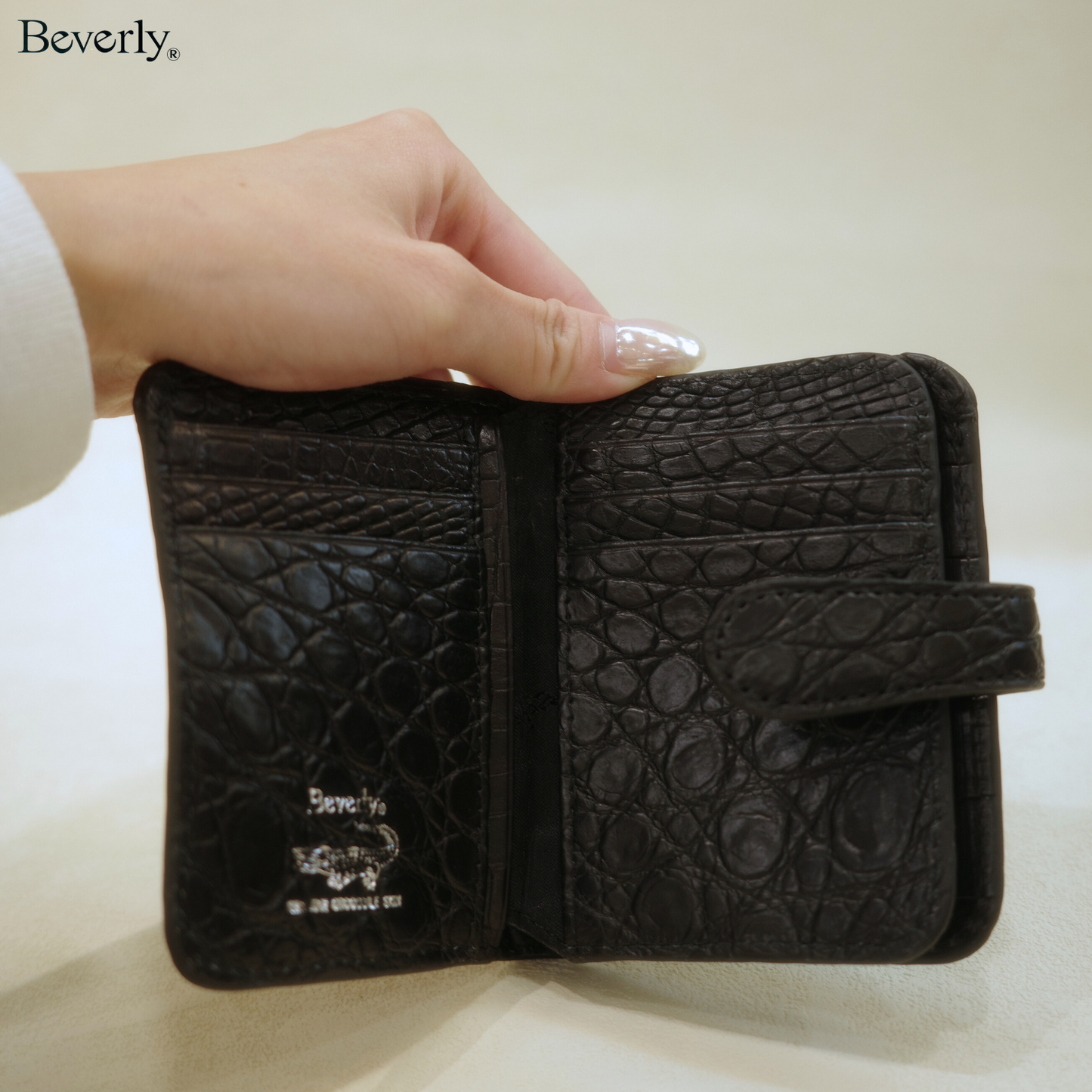 Trifold wallet in Crocodile Leather