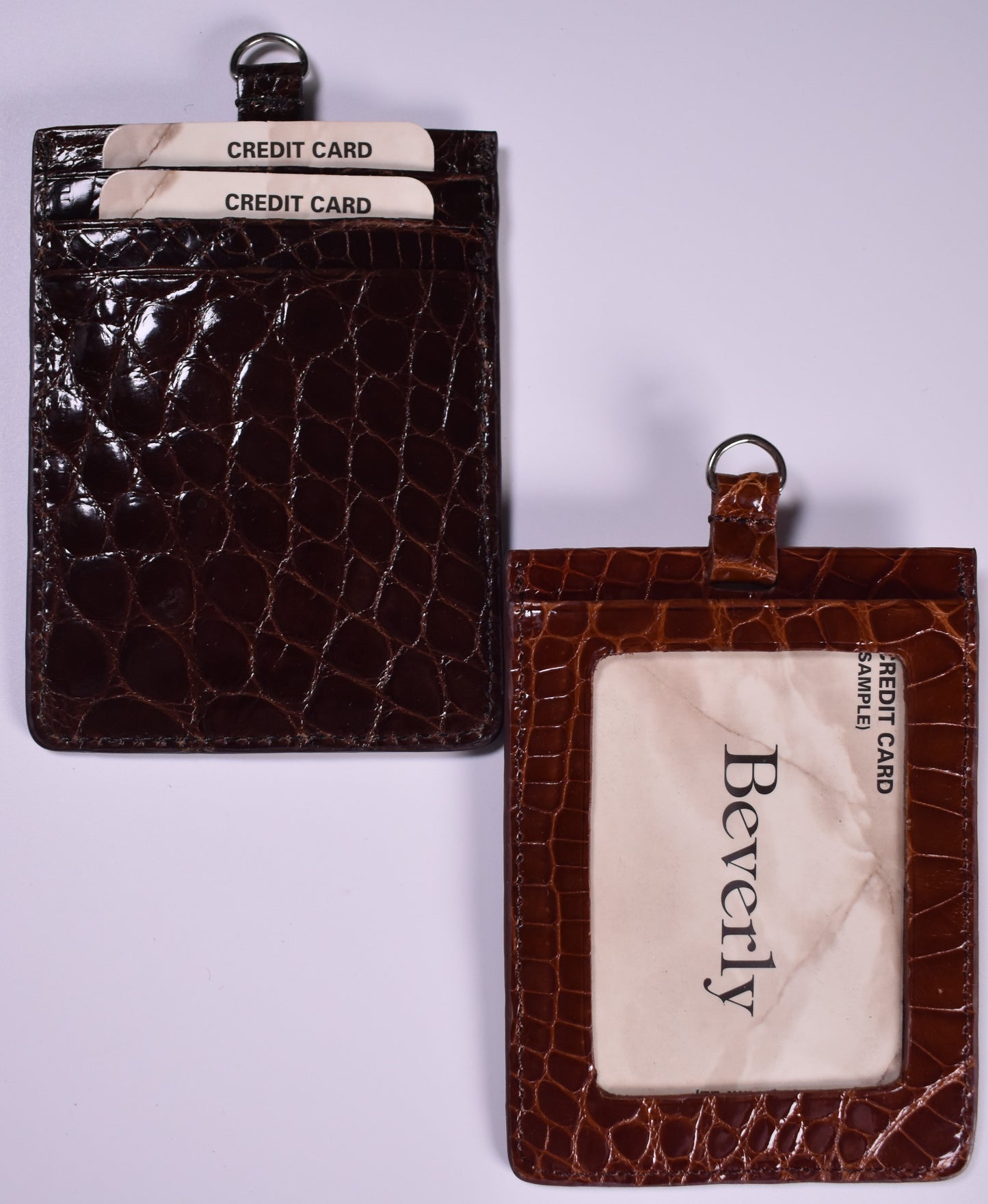 A183 BMW,BMWF Vertical Badge Holder in Crocodile Leather