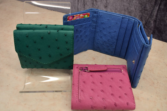 A230 Trifold Wallet in Ostrich Leather