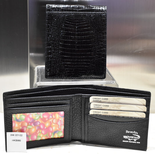BW/BMW221 22 Bifold Wallet in Crocodile Leather