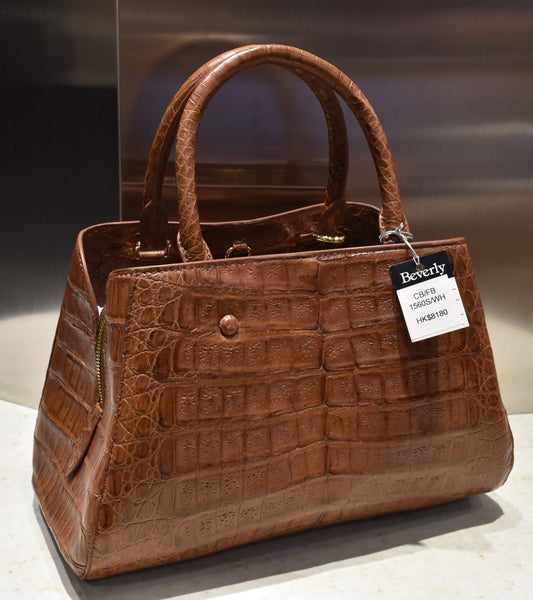 CB-FB1560S-WH Women's Handbag in Crocodile Leather